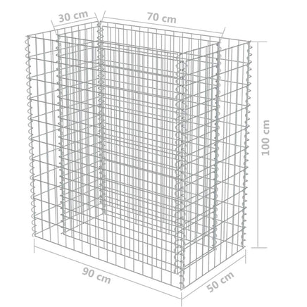 Gabion Raised Bed Galvanised Steel 90x50x100 cm Kings Warehouse 