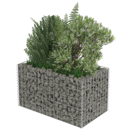Gabion Raised Bed Galvanised Steel 90x50x50 cm Kings Warehouse 