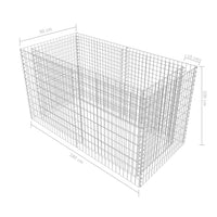 Gabion Raised Bed Steel 180x90x100 cm Silver Kings Warehouse 