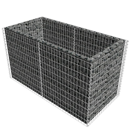Gabion Raised Bed Steel 180x90x100 cm Silver Kings Warehouse 