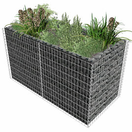 Gabion Raised Bed Steel 180x90x100 cm Silver Kings Warehouse