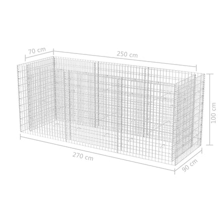 Gabion Raised Bed Steel 270x90x100 cm Kings Warehouse 