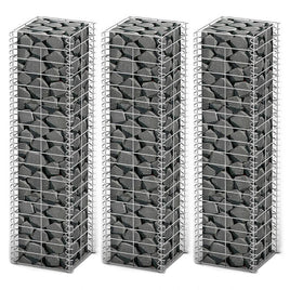 Gabion Set 3 pcs Galvanised Wire 25x25x100 cm Kings Warehouse