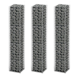 Gabion Set 3 pcs Galvanised Wire 25x25x150 cm Kings Warehouse 