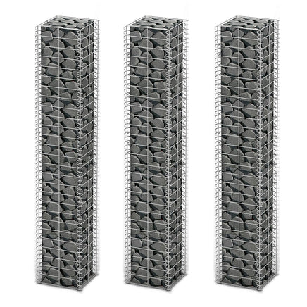 Gabion Set 3 pcs Galvanised Wire 25x25x150 cm Kings Warehouse 