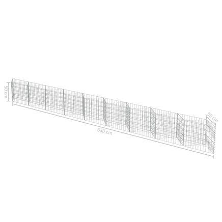 Gabion Wall Galvanised Steel 630x30x50 cm Kings Warehouse 