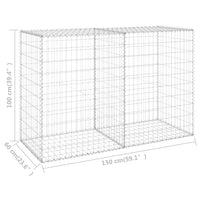 Gabion Wall with Covers Galvanised Steel 150x60x100 cm Garden Supplies Kings Warehouse 