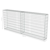Gabion Wall with Covers Galvanised Steel 200x20x85 cm Kings Warehouse 