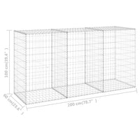 Gabion Wall with Covers Galvanised Steel 200x60x100 cm Garden Supplies Kings Warehouse 