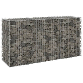 Gabion Wall with Covers Galvanised Steel 200x60x100 cm Garden Supplies Kings Warehouse