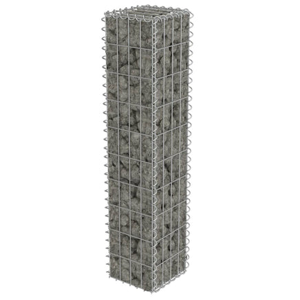 Gabion Wall with Covers Galvanised Steel 20x20x100 cm Kings Warehouse 