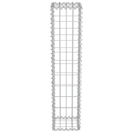 Gabion Wall with Covers Galvanised Steel 20x20x100 cm Kings Warehouse 