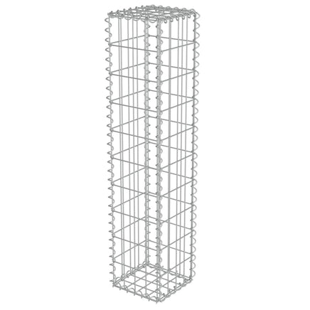 Gabion Wall with Covers Galvanised Steel 20x20x100 cm Kings Warehouse 