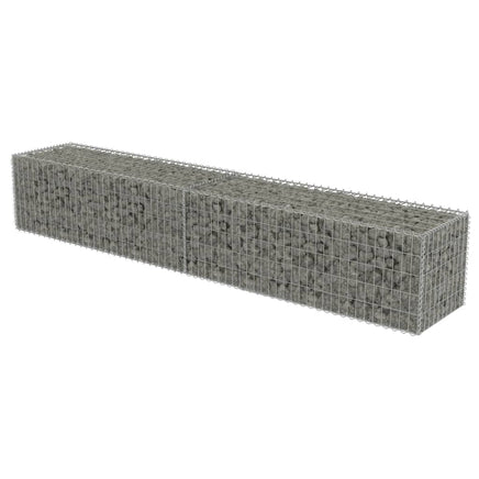 Gabion Wall with Covers Galvanised Steel 300x50x50 cm Kings Warehouse 