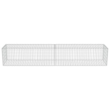 Gabion Wall with Covers Galvanised Steel 300x50x50 cm Kings Warehouse 