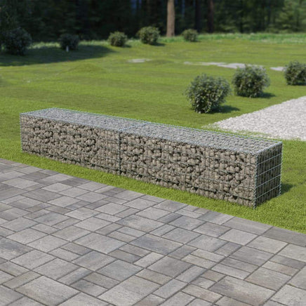 Gabion Wall with Covers Galvanised Steel 300x50x50 cm Kings Warehouse 