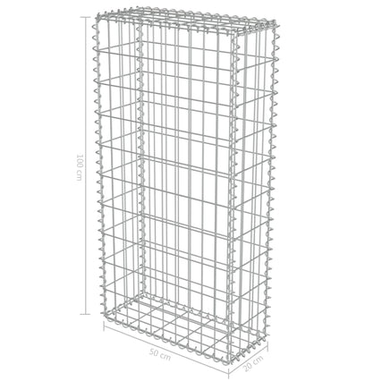 Gabion Wall with Covers Galvanised Steel 50x20x100 cm Garden Supplies Kings Warehouse 