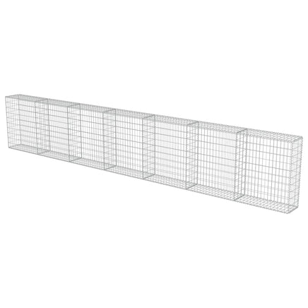 Gabion Wall with Covers Galvanised Steel 600x30x100 cm Kings Warehouse 