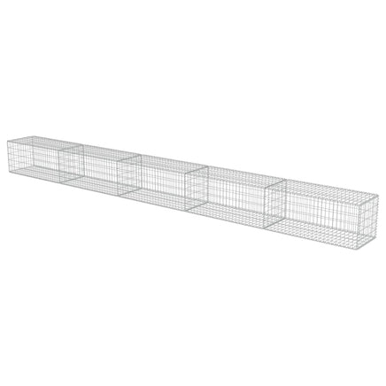 Gabion Wall with Covers Galvanised Steel 600x50x50 cm Kings Warehouse 