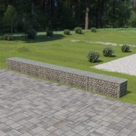 Gabion Wall with Covers Galvanised Steel 600x50x50 cm Kings Warehouse 