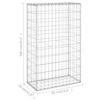Gabion Wall with Covers Galvanised Steel 60x30x100 cm Garden Supplies Kings Warehouse 