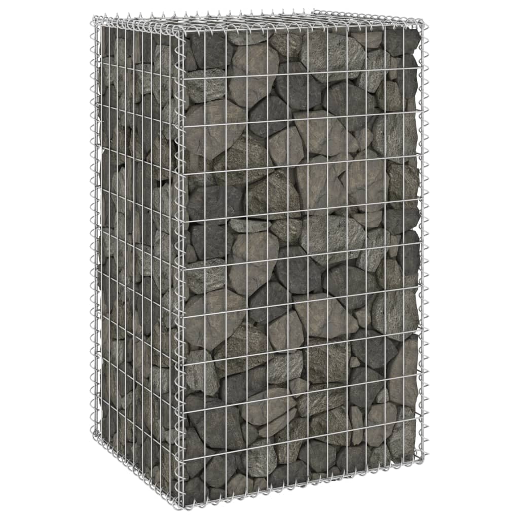Gabion Wall with Covers Galvanised Steel 60x50x100 cm Garden Supplies Kings Warehouse 
