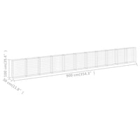 Gabion Wall with Covers Galvanised Steel 900x30x100 cm Garden Supplies Kings Warehouse 