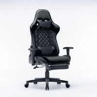 Gaming Chair Ergonomic Racing chair 165° Reclining Gaming Seat 3D Armrest Footrest Black Kings Warehouse 
