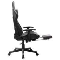 Gaming Chair with Footrest Black and Grey Artificial Leather Office Supplies Kings Warehouse 