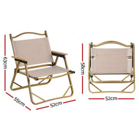 Garden 2PC Outdoor Camping Chairs Portable Folding Beach Chair Aluminium Furniture Kings Warehouse 