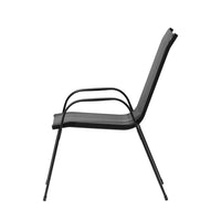 Garden 2X Outdoor Stackable Chairs Lounge Chair Bistro Set Patio Furniture garden supplies Kings Warehouse 