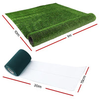 Garden 2x10m Artificial Grass Synthetic Fake 20SQM Turf Lawn 17mm Tape Kings Warehouse 