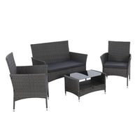 Garden 4 Piece Outdoor Dining Set Furniture Setting Lounge Wicker Table Chairs