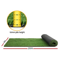 Garden Artificial Grass 10mm 1mx20m 20sqm Synthetic Fake Turf Plants Plastic Lawn Olive Home & Garden > Artificial Plants Kings Warehouse 