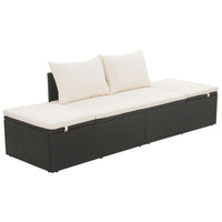 Garden Bed Black 195x60 cm Poly Rattan Kings Warehouse 