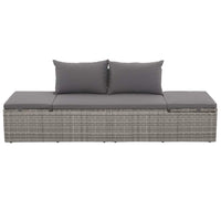 Garden Bed Grey 195x60 cm Poly Rattan Kings Warehouse 