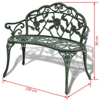 Garden Bench 100 cm Cast Aluminium Green Kings Warehouse 