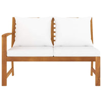 Garden Bench 114.5 cm with Cream Cushion Solid Acacia Wood Kings Warehouse 