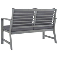 Garden Bench 120 cm with Dark Grey Cushion Solid Acacia Wood Kings Warehouse 