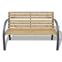 Garden Bench 120 cm Wood and Iron Kings Warehouse 