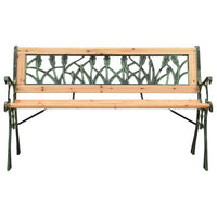 Garden Bench 122 cm Cast Iron and Solid Firwood Kings Warehouse 