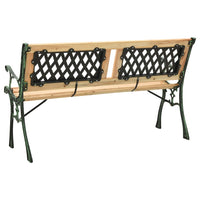 Garden Bench 122 cm Cast Iron and Solid Firwood Kings Warehouse 