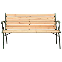 Garden Bench 123 cm Cast Iron and Solid Firwood Kings Warehouse 