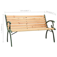 Garden Bench 123 cm Cast Iron and Solid Firwood Kings Warehouse 