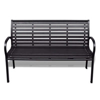 Garden Bench 125 cm Steel and WPC Black Kings Warehouse 