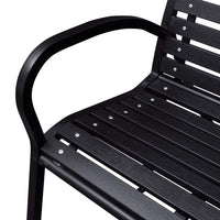 Garden Bench 125 cm Steel and WPC Black Kings Warehouse 