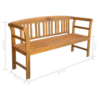 Garden Bench with Cushion 157 cm Solid Acacia Wood Kings Warehouse 