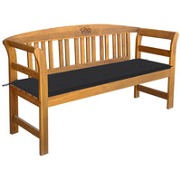 Garden Bench with Cushion 157 cm Solid Acacia Wood Kings Warehouse 