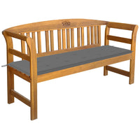 Garden Bench with Cushion 157 cm Solid Acacia Wood Kings Warehouse 