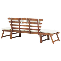 Garden Bench with Cushions 2-in-1 190 cm Solid Acacia Wood Kings Warehouse 